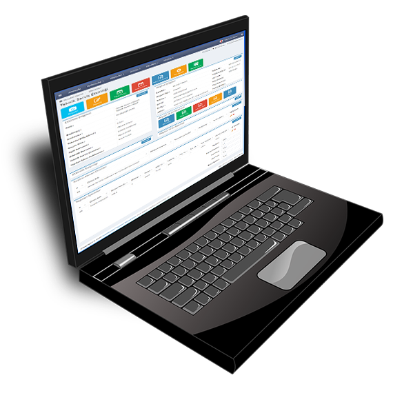 kServis online teknik servis programı, birçok yazılım standardı ve ilkelerine sahiptir kServis online teknik servis programını çalıştıran laptop görüntüsü