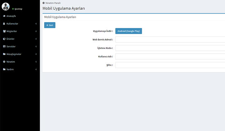 Mobil Uygulama Ayarları Sayfası