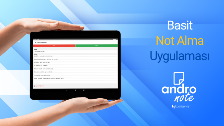 Andronote Mobil Not Alma Uygulaması